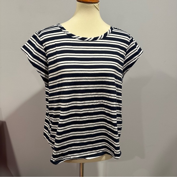 DS Itami Dark Navy Stripe Cap Sleeve Polo Shirt